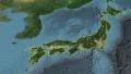 Japan, glide over the map, outlined 4k or 4k+ Resolution