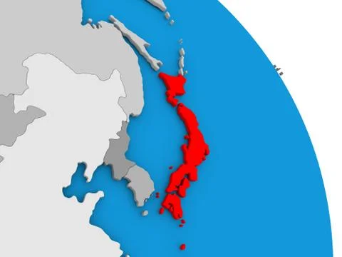 Japan on globe Stock Illustration