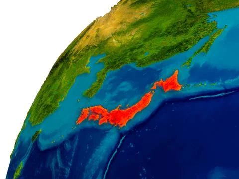 Japan on globe Stock Illustration