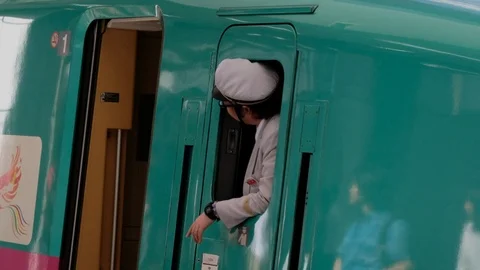 Japan High Speed Train Conductor Stock Footage 94830647