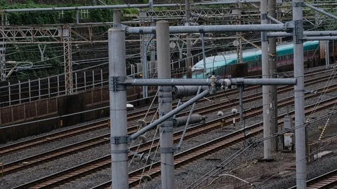 Japan High Speed Train Stock Footage 95567620
