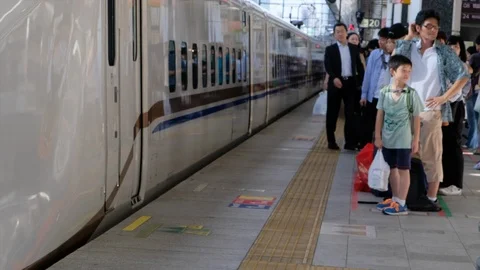 Japan High Speed Train Passengers Video stock 94832171