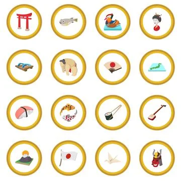 Japan icon circle Stock Illustration