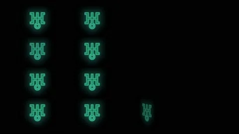 Japan icon pattern with neon led light Stock Footage 232842527