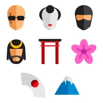 Japan icon set Stock Illustration