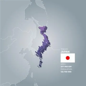 Japan information map. Stock Illustration