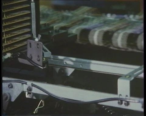 Japan invests in Britain, workers assemble electronics, UK 1979 Stock-Footage 142219359