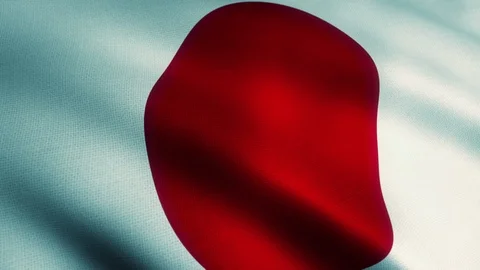 Japan Japanese Flag Angled Dramatic Shading Seamless Looping Video stock 88377381