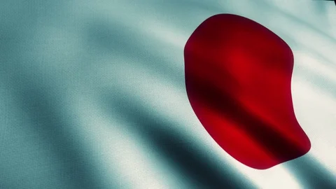 Japan Japanese Flag Angled Dramatic Shading Seamless Looping Video stock 88377389