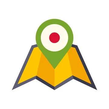 Japan location pin on a folded map イラスト素材