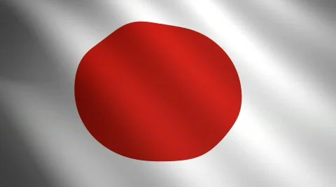 Japan looping flag waving in the wind  Stock Footage 334480