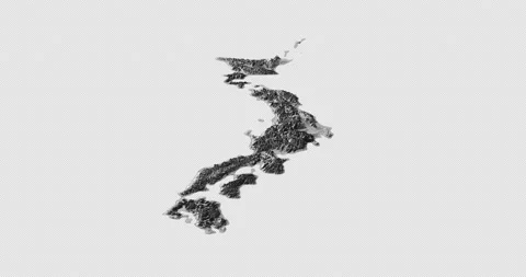 Japan map with 3d relief 4K solid color ground Stock Footage 209138083