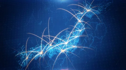 Japan Map 4K Graphical Stock Footage