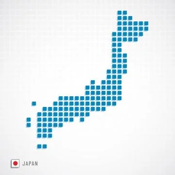 Japan map and flag icon Stock Illustration