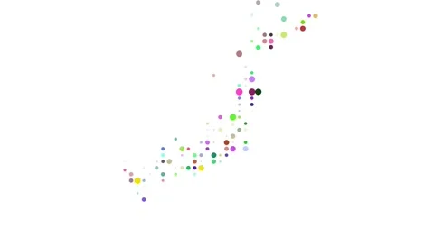 Japan Map Animation with Falling Circles Stock Footage 312471780