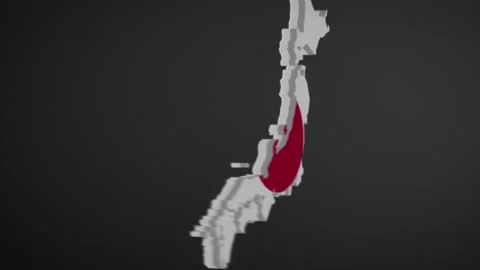 Japan Map Border with Flag Intro Stock Footage 202732882