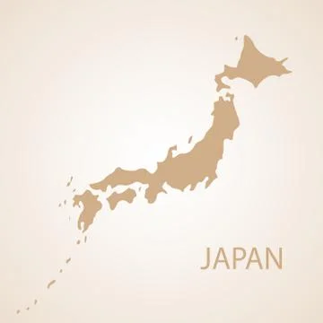 Japan map brown vector illustration Stock Illustration