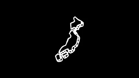 Japan Map Contour Geography Icon Stock Footage 345592305