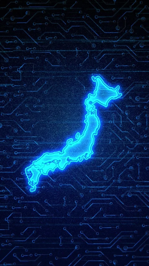 Japan Map Digital Technology Opener Stock-Footage 336312831