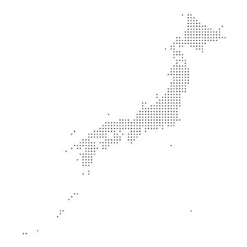 Japan map dotted, grey point, on white background. Stock Illustration