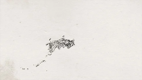 Japan Map Drawing Showing Up Intro By Regions Stock Footage 143854892