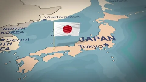 Japan Map Flag 4K Loop Vídeos de archivo 315099391