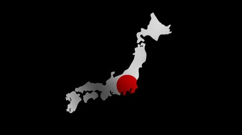 Japan map flag with alpha channel Video stock 8927788