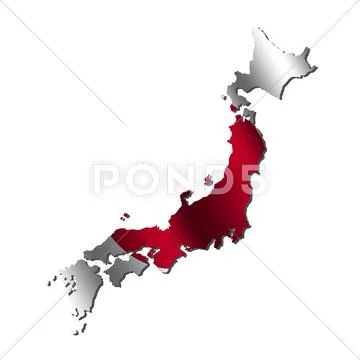 Japan map flag Stock Illustration