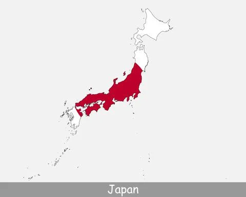 Japan Map Flag Stock Illustration