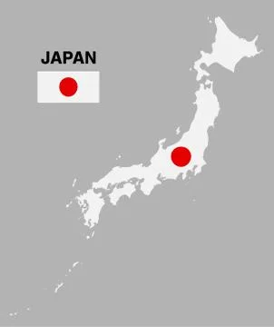 Japan map with flag isolated vector eps10 Stock Illustration