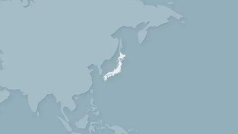 Japan Map Highlighted on World Map, Asia Country Location Illustration Stock Footage 339229362