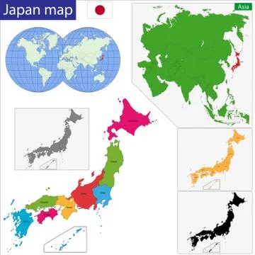 Japan map Stock Illustration