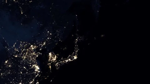 Japan Map at Night 4K Stock Footage 339018489