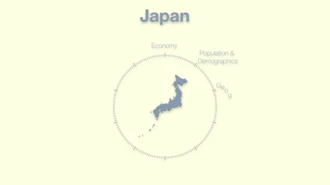 Japan MAP revealingmotion graphics data elements Stock Footage 339869219