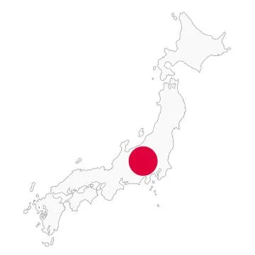 Japan map on white background with clipping path Stock Illustration