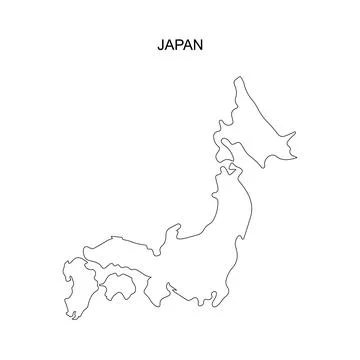 Japan map on white background. Stock Illustration