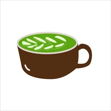 Japan matcha latte - vector illustration isolated. Can used for banner, stickers Stock Illustration