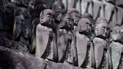 Japan Monk Stone Figures 스톡 동영상 283177514