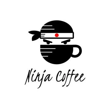 Japan ninja coffee logo vector illustration Stock Illustration