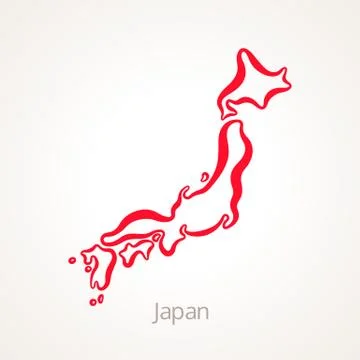 Japan - Outline Map Illustrazione stock