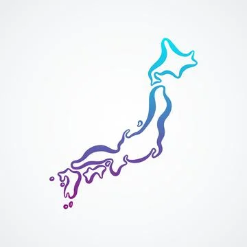 Japan - Outline Map Stock Illustration