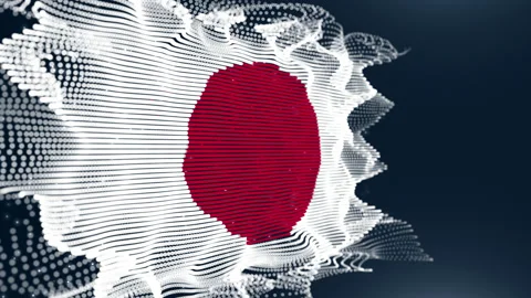 Japan Particle Flag Stock Footage 172173057