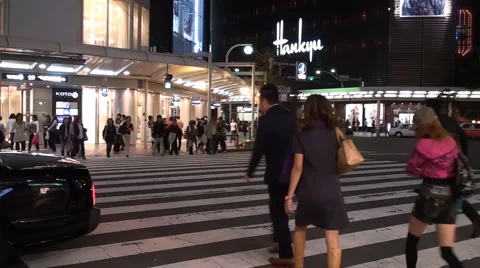 Japan pedastrian crossing Stock Footage 5455879