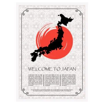 Japan poster concept Illustrazione stock