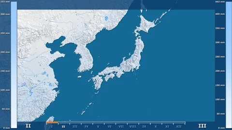 Japan - precipitation, raw data Stock Footage 92164128