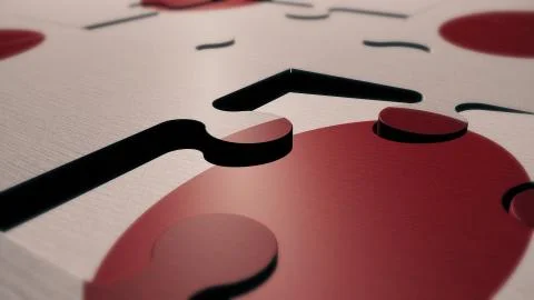 Japan puzzle flag 3d render Stock Illustration