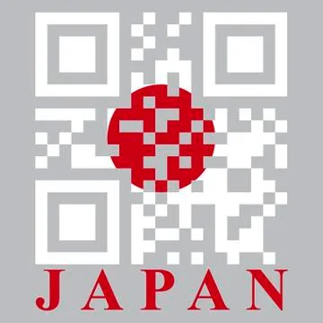 Japan qr code flag Stock Illustration