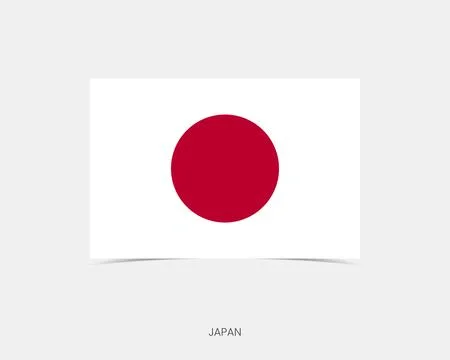 Japan Rectangle flag icon with shadow. Illustrazione stock