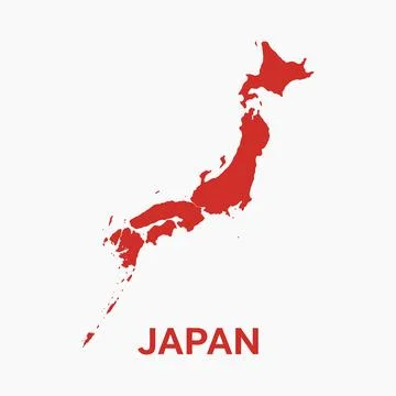 Japan Region Map Vector Design Stock Illustration