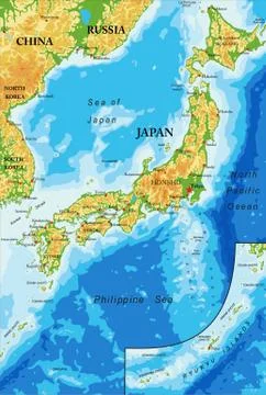 Japan relief map Stock Illustration